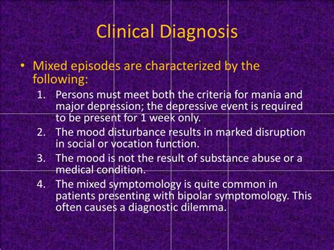 Bipolar affective disorder, also know as manic depression, is a medical diagnosis characterized by wide mood alterations, with periods of both depression and mania. PPT - Bipolar Affective Disorder PowerPoint Presentation ...