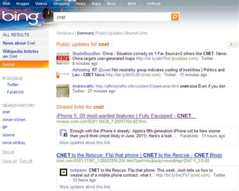 Bing Gets Social With Facebook And Twitter Cnet