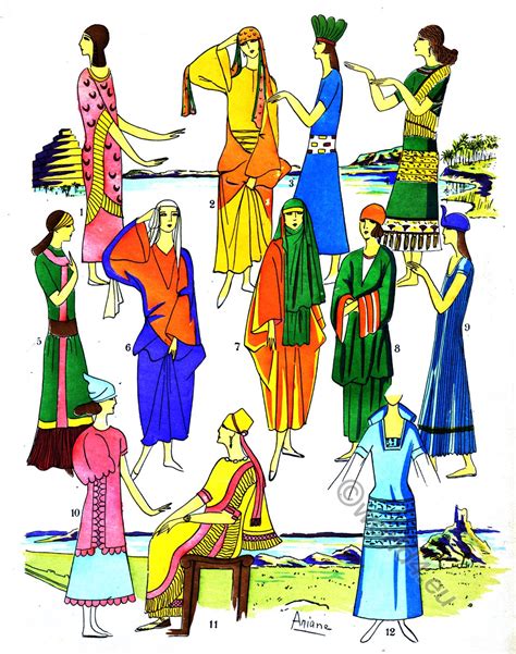 Mesopotamia Fashionable Assyrian Women And Their Elegant Costumes