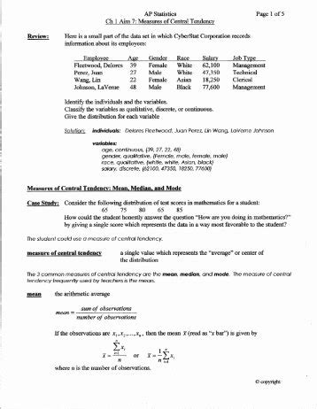 Measures of central tendency are used because they represent centralized or middle values of the data. 50 Measure Of Central Tendency Worksheet | Chessmuseum ...