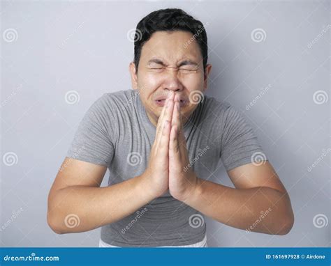 Young Man Regret Apologize Gesture Stock Photo Image Of Forgiveness