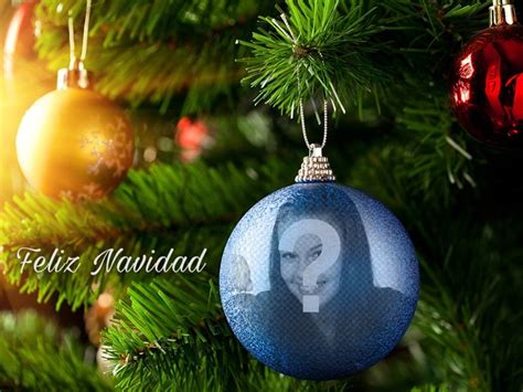 More images for montajes de navidad gratis » Fotomontaje de Navidad de una bola azul para ponerle tu ...