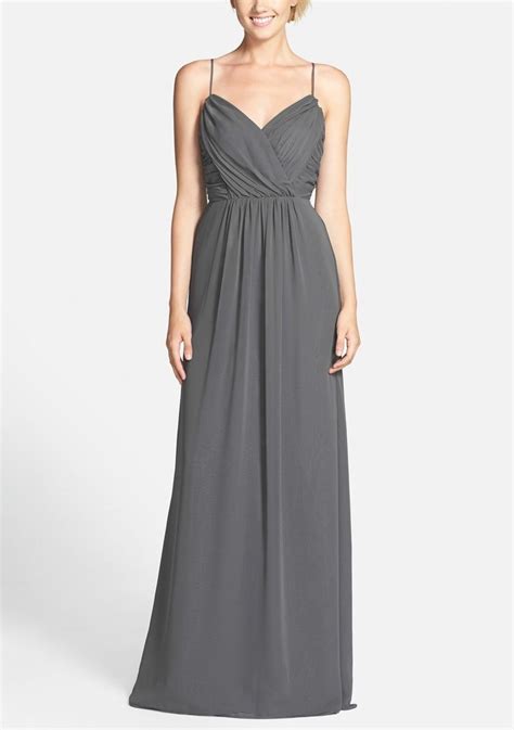 Jim Hjelm Occasions Draped V Neck A Line Chiffon Gown Nordstrom