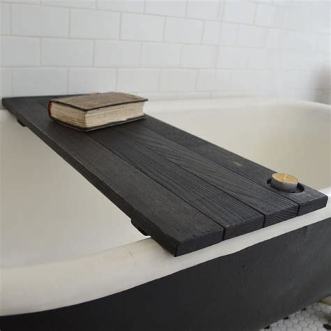 Choosing modern bathroom accessories starts with design. Custom Ebonized Reclaimed Wood Tub Caddy by Peg and Awl ...