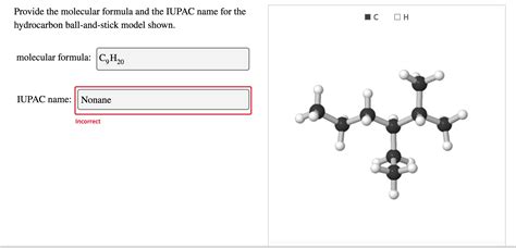 Solved Provide The Molecular Formula And The Iupac Name For