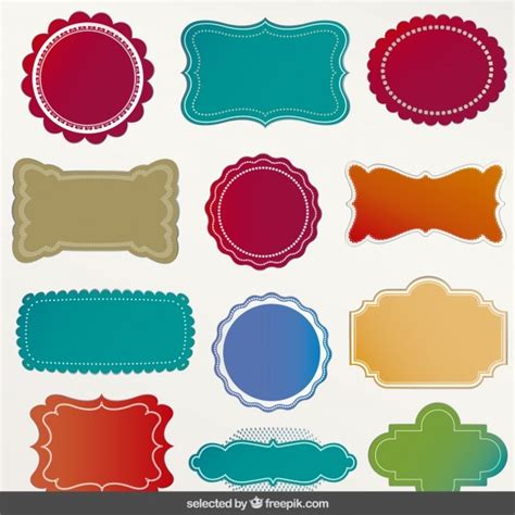 Colorful Labels Collection Vector Free Download