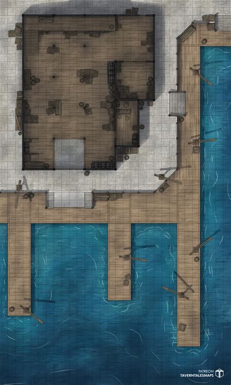 Dockside Warehouse X Battlemaps Dnd World Map Fantasy Map Fantasy World Map