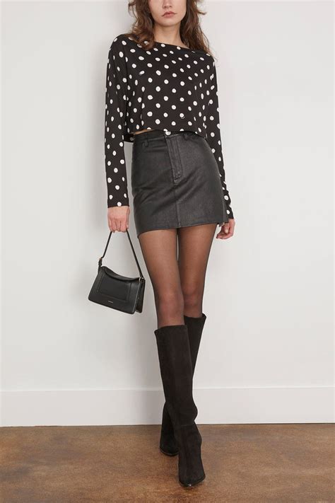 Sprwmn 5 Pocket Mini Skirt In Black Hampden Clothing
