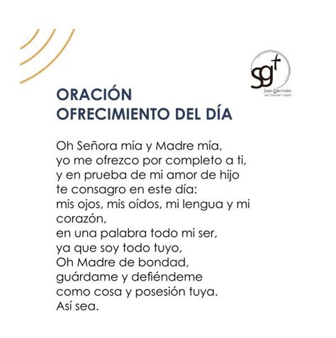 Oración Ofrecimiento Del Día V3 San Germán