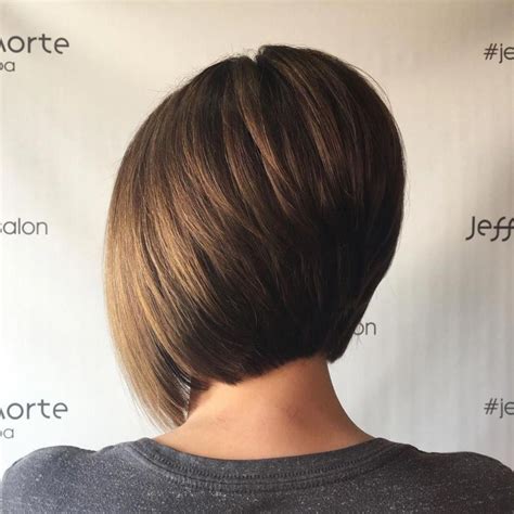 Stacked Nape Length Bob With Elongation Shorthairbob Thick Hair