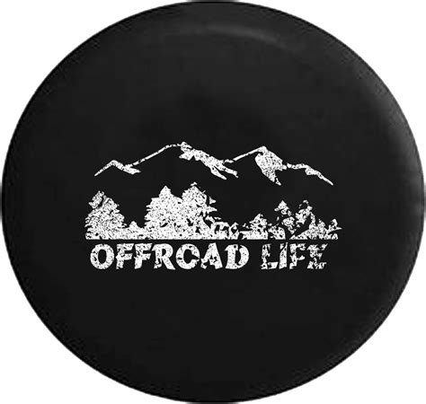 Offroad Life Mountains Tree Wildlife Scenery Spare Tire Cover Jeep Rv