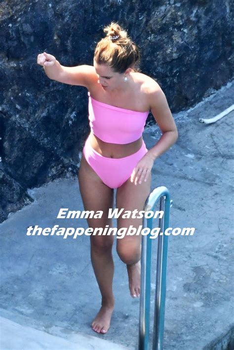 Emma Watson Leads The Way In Her Striking Pink Swimsuit Out On Holiday