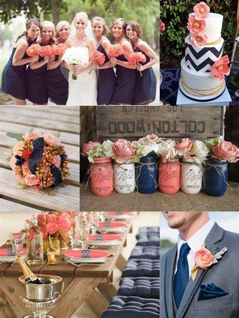 I prefer navy and burnt orange over navy and coral for a fall wedding. Wedding Theme - WBC: Coral Navy Blue Wedding Ideas ...