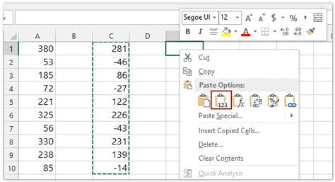 In the worksheet, select cell a1, and then press ctrl+v. How to subtract a number from a range of cells in excel?