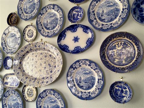 Plates wall decor, blue uzbek plates on wall display, plates for stands, decorative plates on wall, blue pottery, plates wall hanging p1. finally finished: my blue willow inspired dining room ...