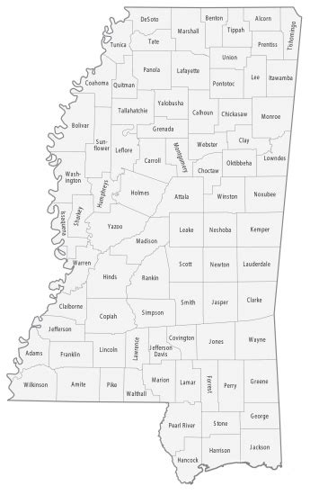 Mississippi State Map Places And Landmarks Gis Geography