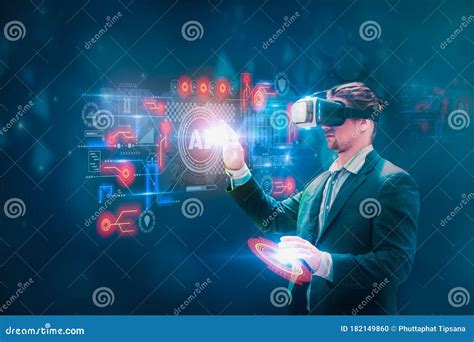 Concept Futuristic Innovation And Technologybusinessman Using Vr