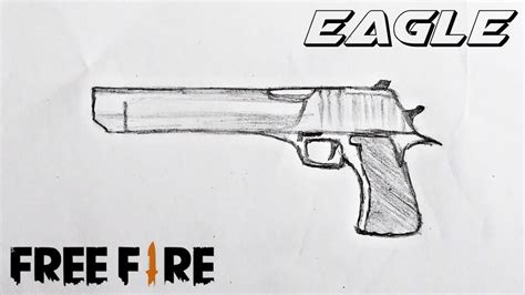 How To Draw Free Fire Desert Eagle Easy Youtube