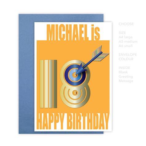Personalised 18th Birthday Card For Boy For Him Edit Name 18 Etsy