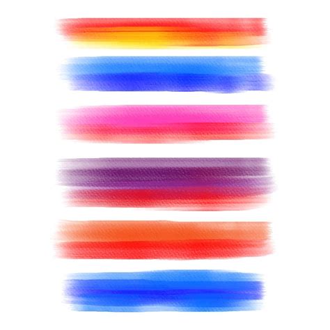 Premium Vector Colorful Vector Watercolor Brush Strokes