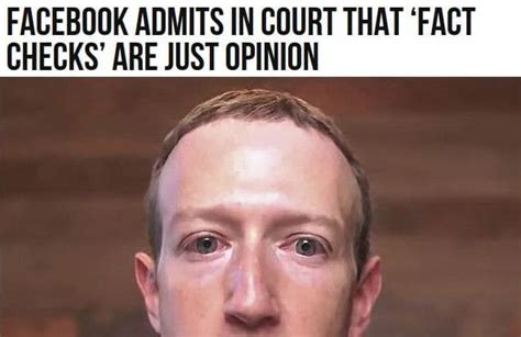 Facebook Admits In Court That Its ‘fact Checks Are Just ‘opinions