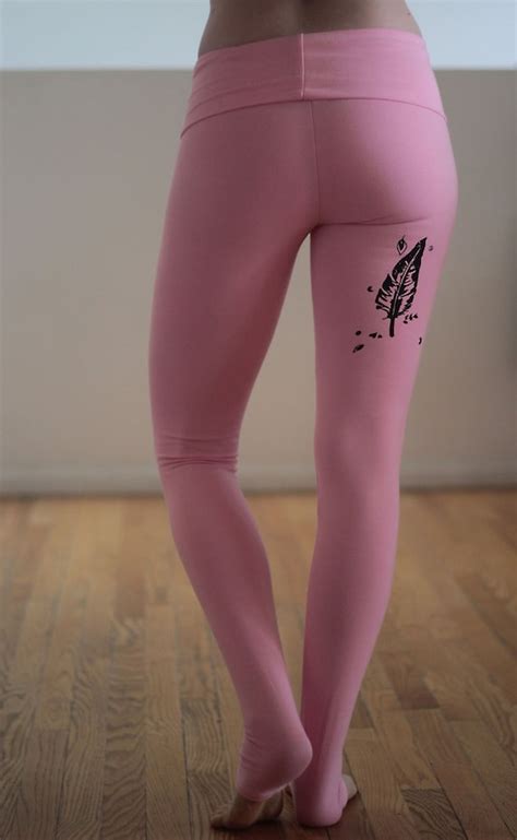 Pink Yoga Leggings Pink Yoga Pants Printed Yoga Pants