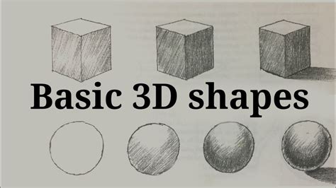 Basic 3d Shapes Drawing Class 2 Youtube