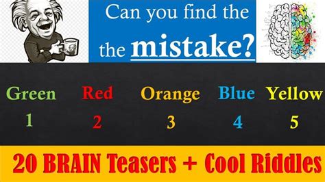20 Brain Teasers And Cool Riddles Brain Teasers Easy Brain Teasers
