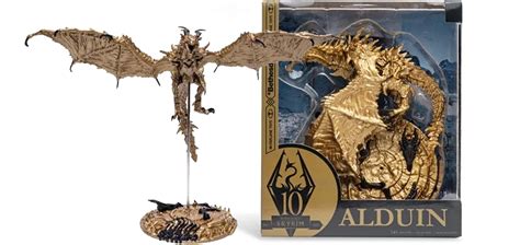 Elder Scrolls V Skyrim Alduin Gold 10th Anniversary Version Action Figure