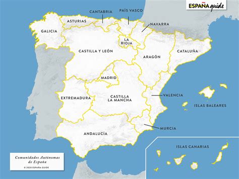 mapa de las regiones de espana