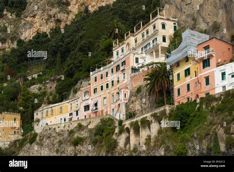 Amalfi Coast Cliff Side Buildings 2009 Stock Photo Alamy