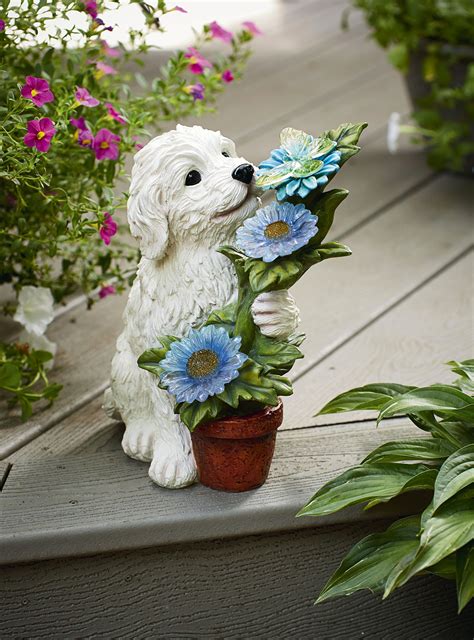 12 Solar Dog Statue Poodle Outdoor Living Outdoor Decor Lawn