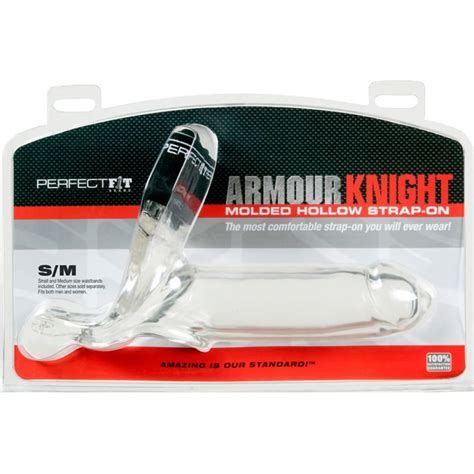 Perfect Fit Armour Knight Extra Large Strap On With Two Waistbands Small Medium Clear