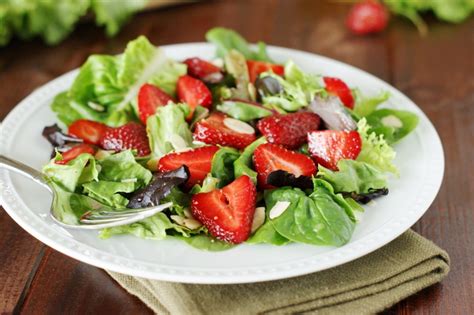 Strawberry And Greens Salad With Honey Vinaigrette The Kitchen Is My