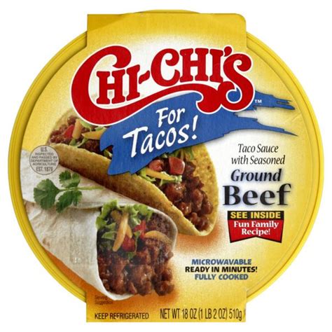Chi Chi S For Tacos Taco Sauce With Seasoned Ground Beef 18 Oz 1 Lb 2 Oz 510 G Shop Your