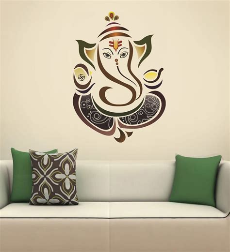 Buy Pvc Vinyl Modern Elegant Ganesha God For Pooja Room Wall Sticker By