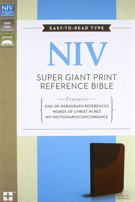 Niv Super Giant Print Reference Bible Giant Print Leathersoft Brown