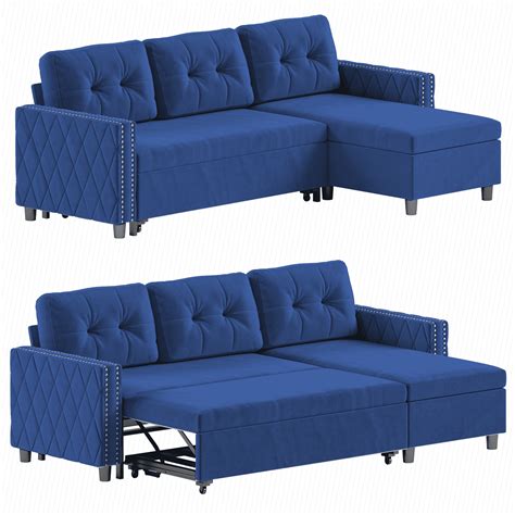 Muzz Pull Out Sleeper Sofa With Storage L Shaped Sectional Sofa With