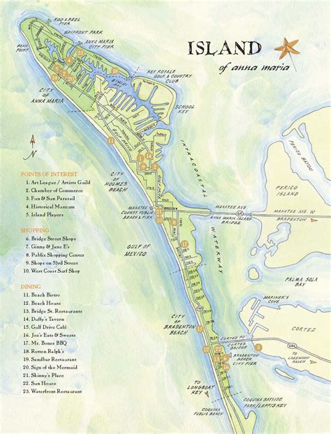 Island in florida, united states (en); Ana Maria Island Tourist Map - Ana Maria Island • mappery ...
