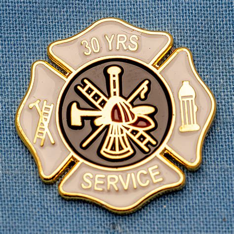 2nd Alarm Service Pin White 30 Year