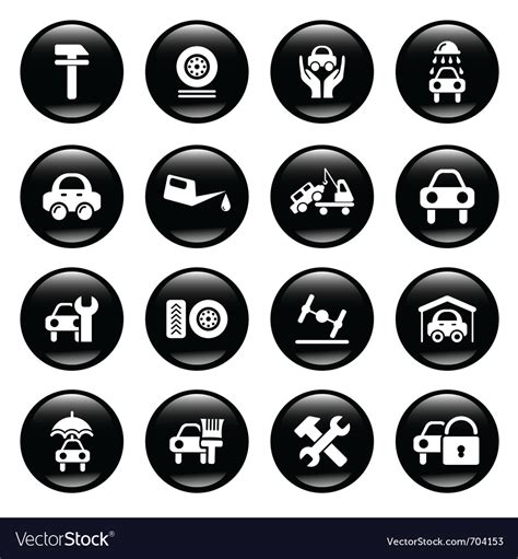Auto Service Icons Royalty Free Vector Image Vectorstock