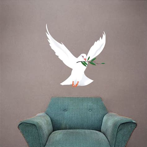 Colorful flowers wall stickers decoration peel and stick wall art sticker decals for kids girls bedroom living room bathroom kitchen classroom. Freedom Dove Mural Decal - Animal Wall Decal Murals | Flying birds wall decor, Bird wall decor ...