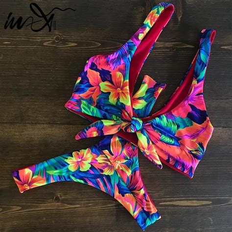 fleepmart weave bandage bikini 2020 sexy swimsuit with flowers triangle swimwear women bathers