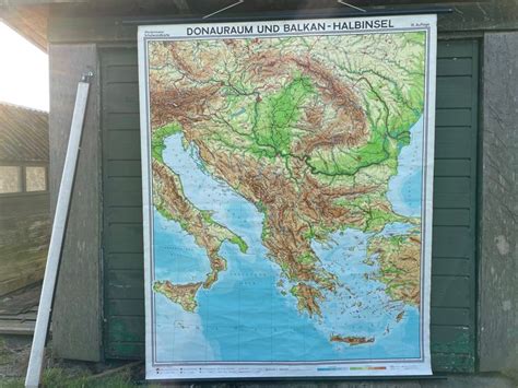 Vintage Geographical Map Of The Danube Region And The Balkan Peninsula