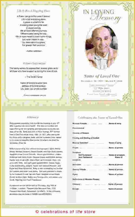 Free Editable Obituary Template Of 11 Free Funeral Program Templates