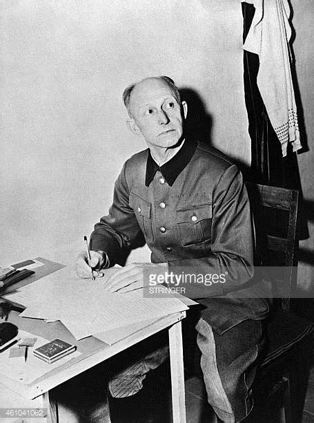 A Photo Dated Around December 1945 Shows Alfred Jodl Writing In His