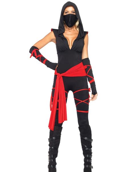 Sexy Black Deadly Stealth Ninja Bodysuit Halloween Costume Ebay