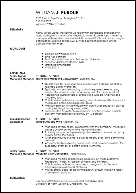 It has everything you need: Free Professional Digital Marketing Manager Resume ...