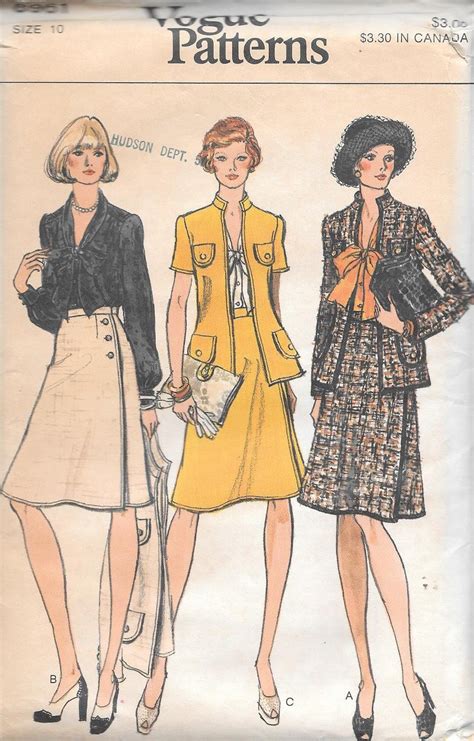 Vintage 1970s Vogue Sewing Pattern 8961 Misses Jacket Etsy In 2020