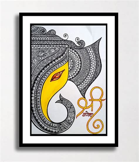 Name Shree Ganesha 1 Price ₹2100 Type Wall Art Design Mandala Pattern Material 210 Gsm
